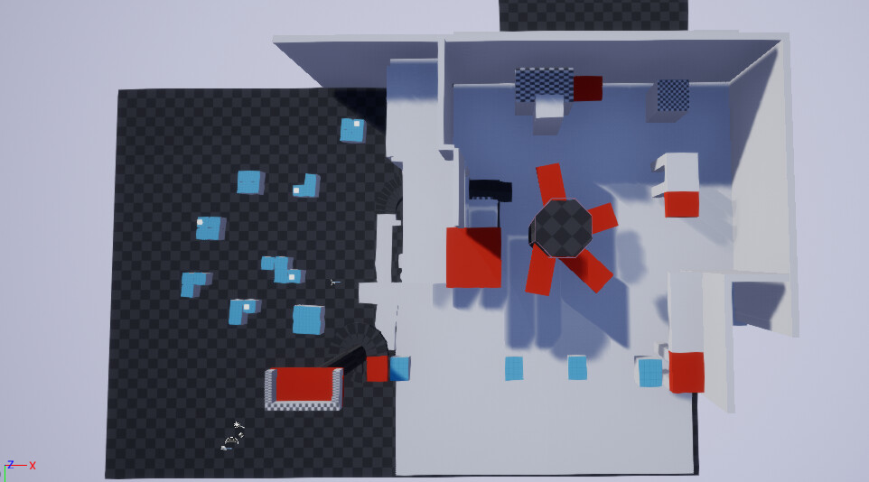 Top down view of the blockout.