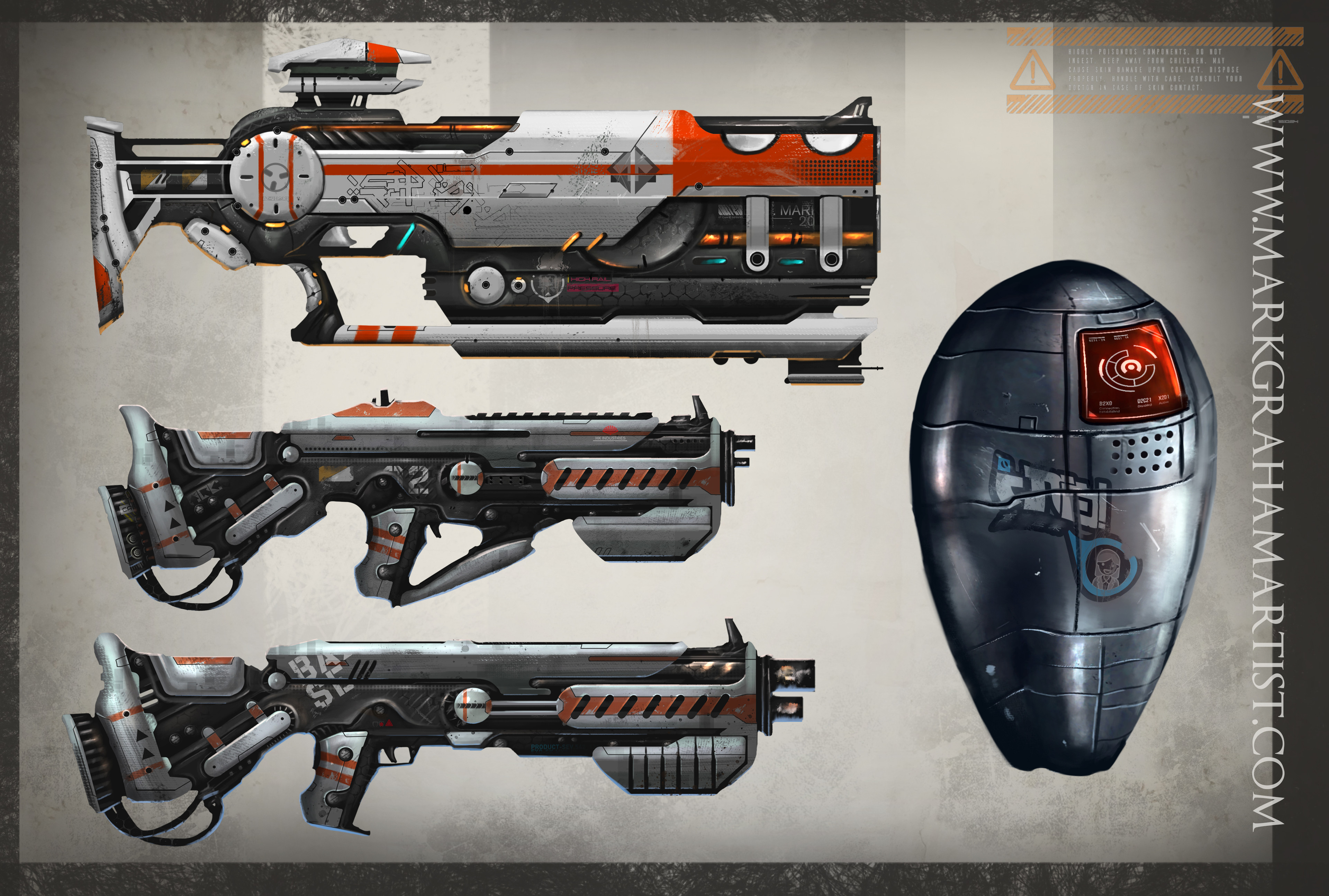 G Hamm sci fi items and weapons concept art