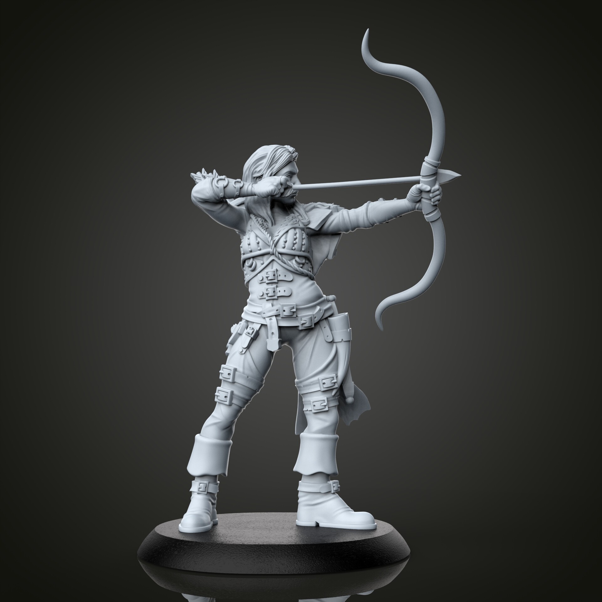 ArtStation - Female Archer miniature.