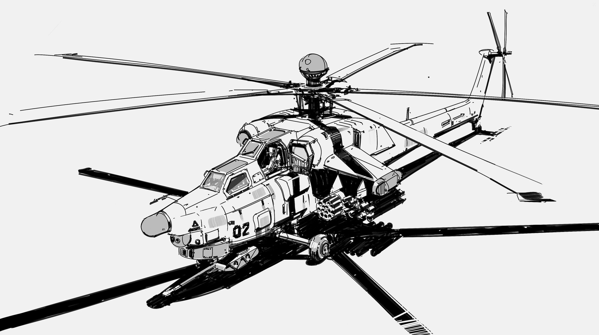 Ми 24 рисунок карандашом
