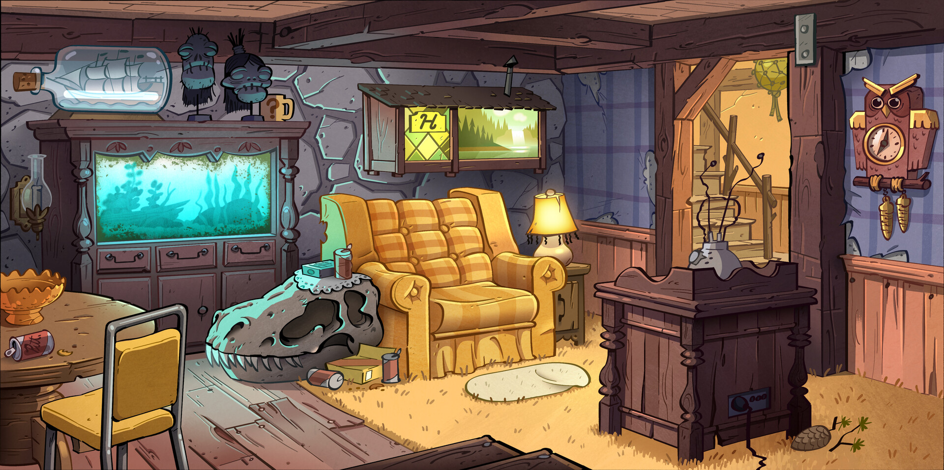 ArtStation - Gravity Falls art direction and background art