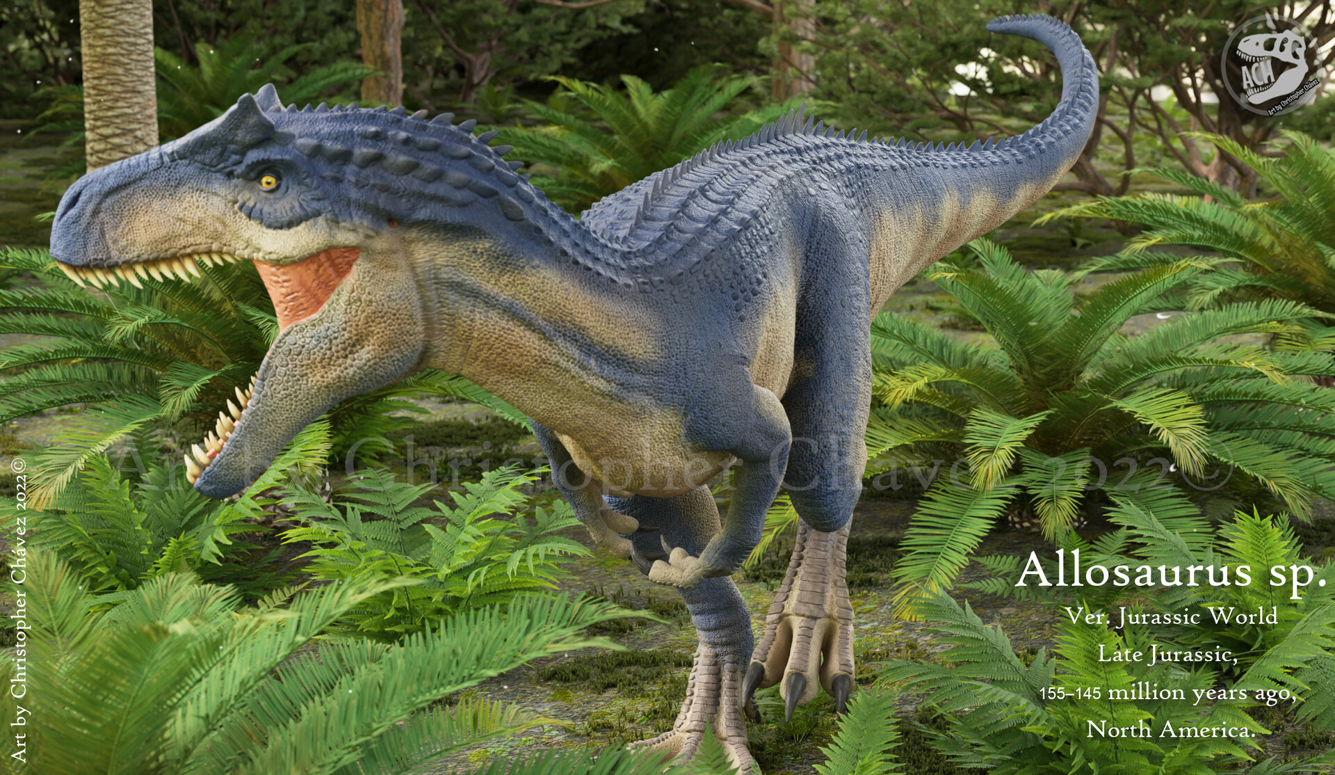 Artstation Adult Allosaurus Jurassic World Render V2 