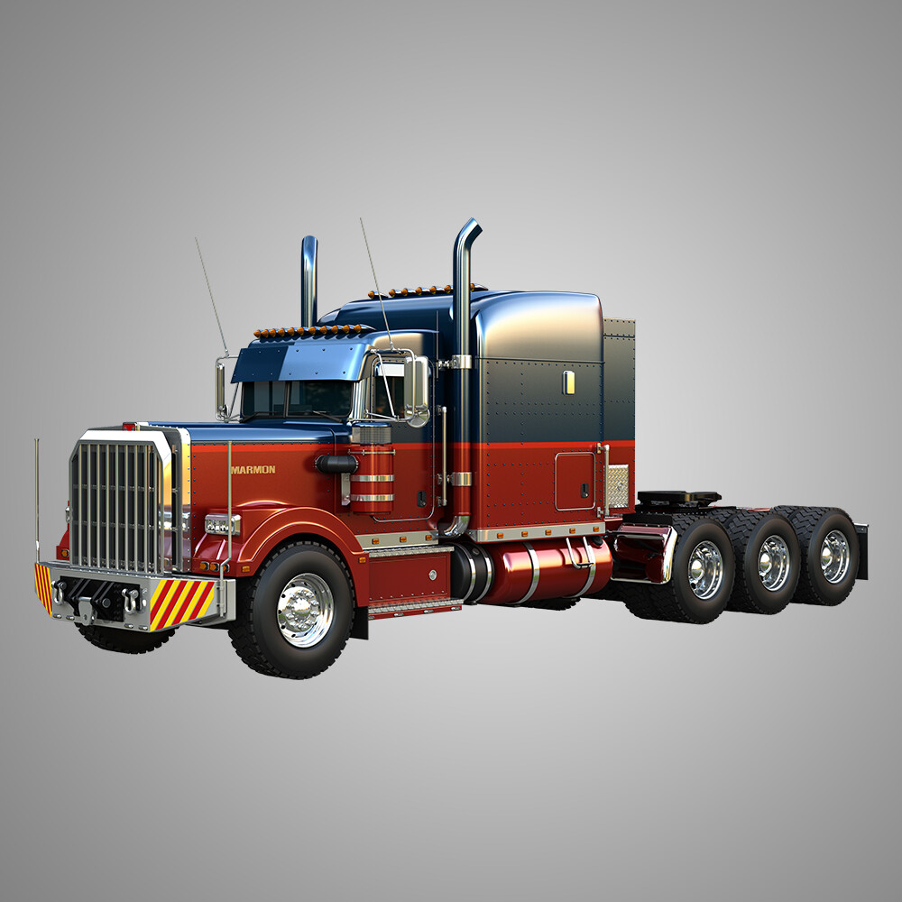57P Semi Truck - Ultra Cab Sleeper Truck - Tri Axle