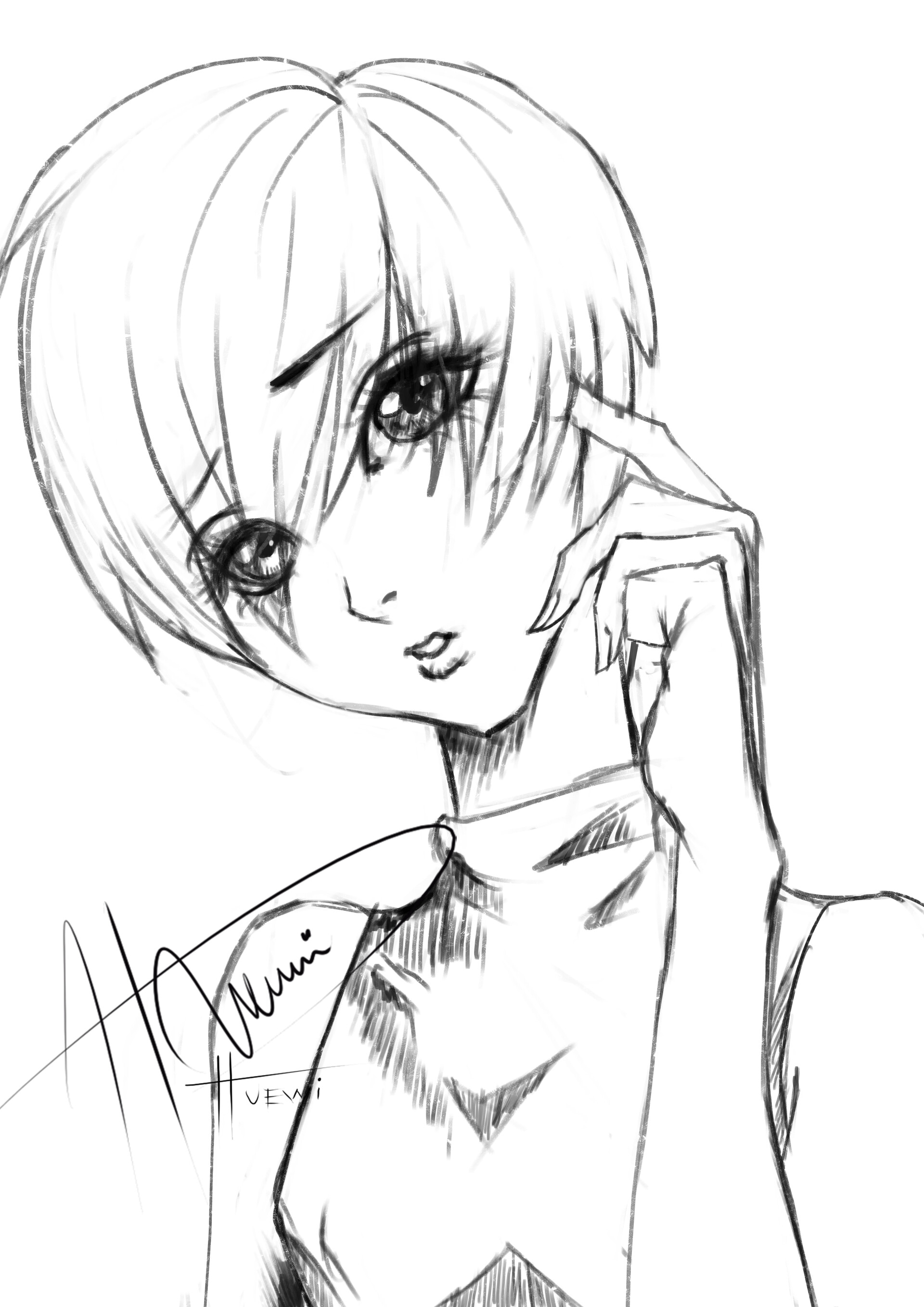 How To Draw Anime Girl Short Hair