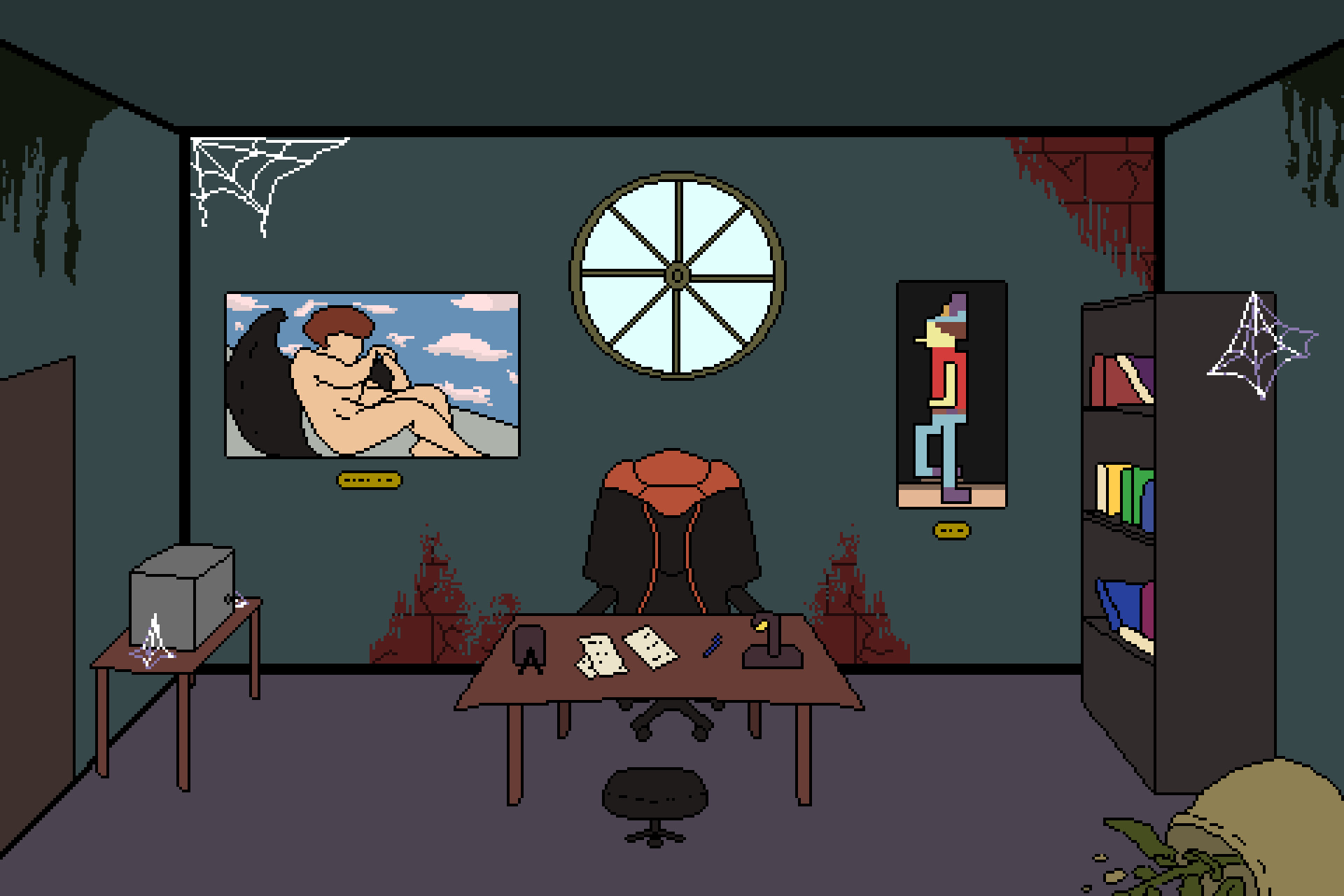 ArtStation - Pixel Art Horror Game Backgrounds