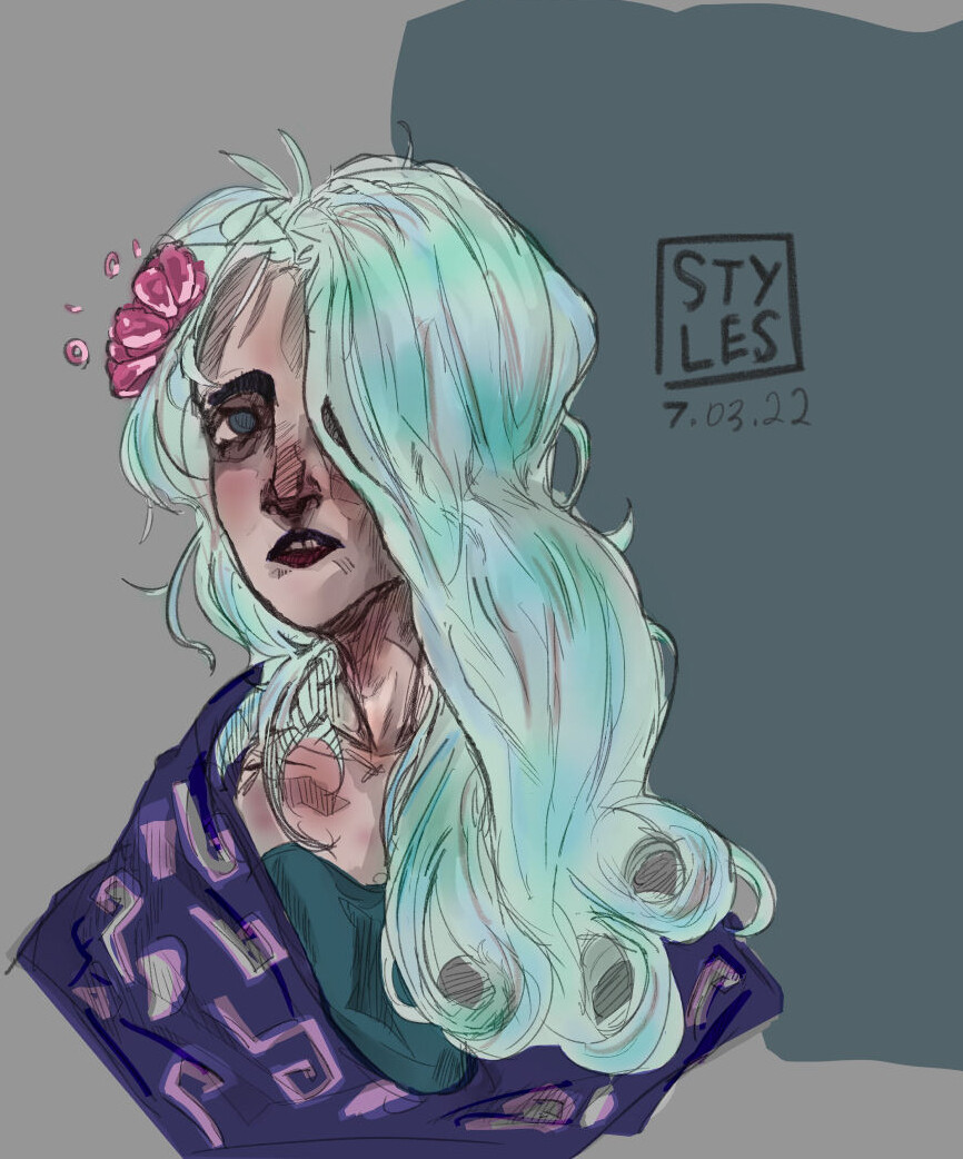 ArtStation Lady with the flower in her hair