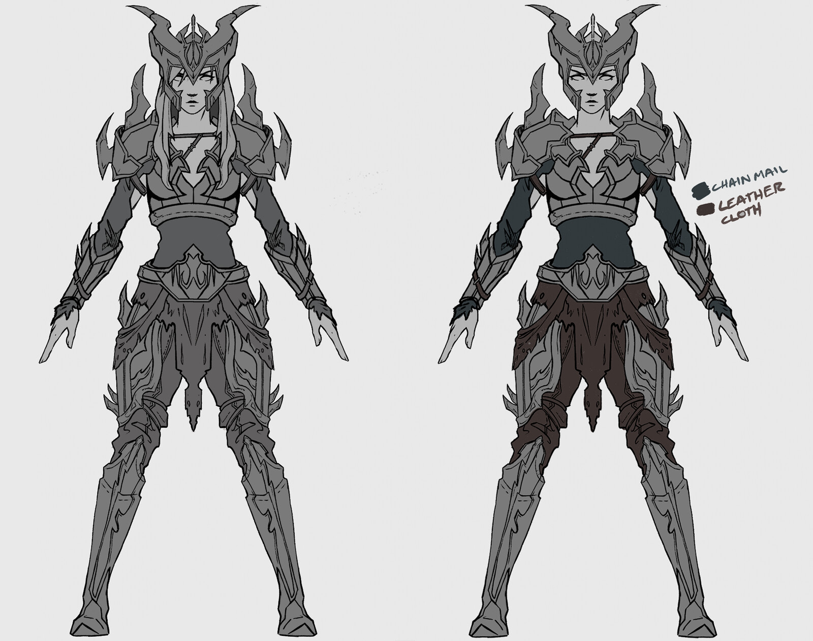 Female Valkyr Armor Design & Turn around