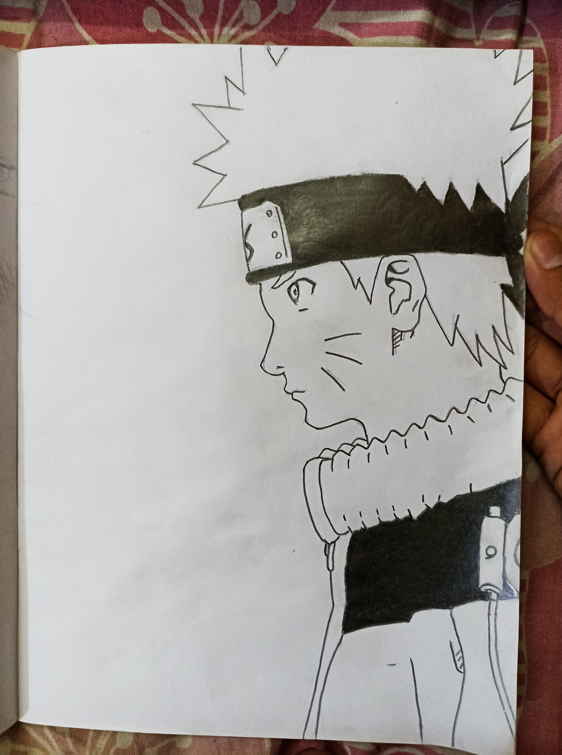Naruto Half Demon, Pencil drawing I did of Naruto in his ha…