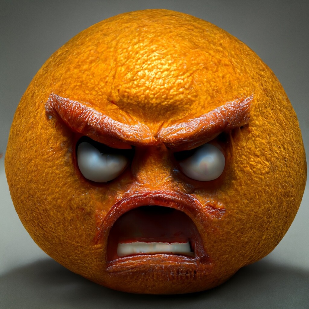 Orange Mad Face