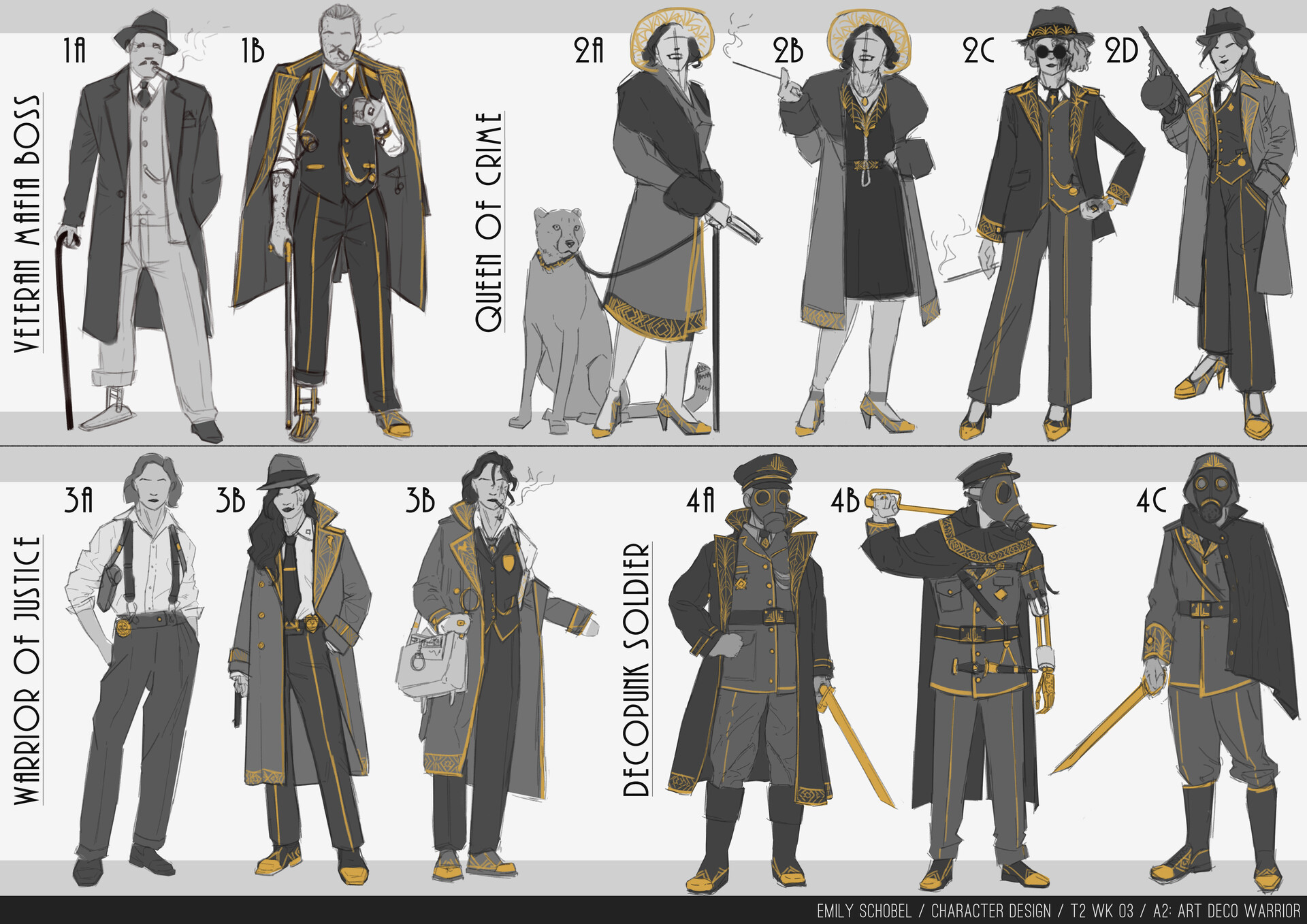 Emily Schobel "Art Deco Noble Warrior" Character Design