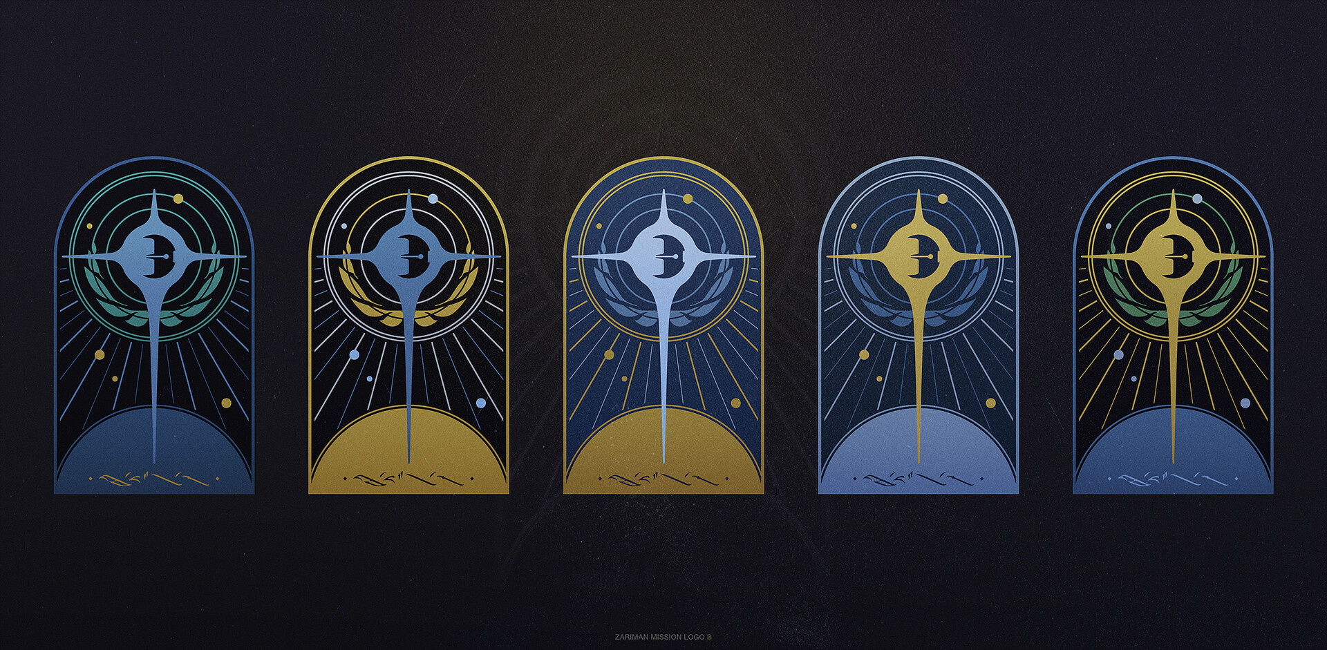 Artstation Warframe Zariman Mission Logos