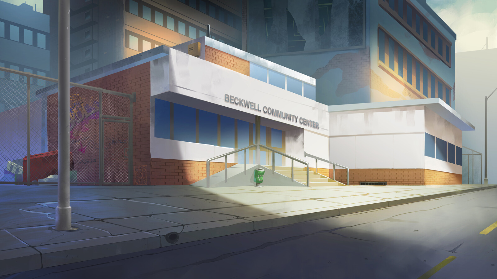 BG painting test for "Invincible" animated series.