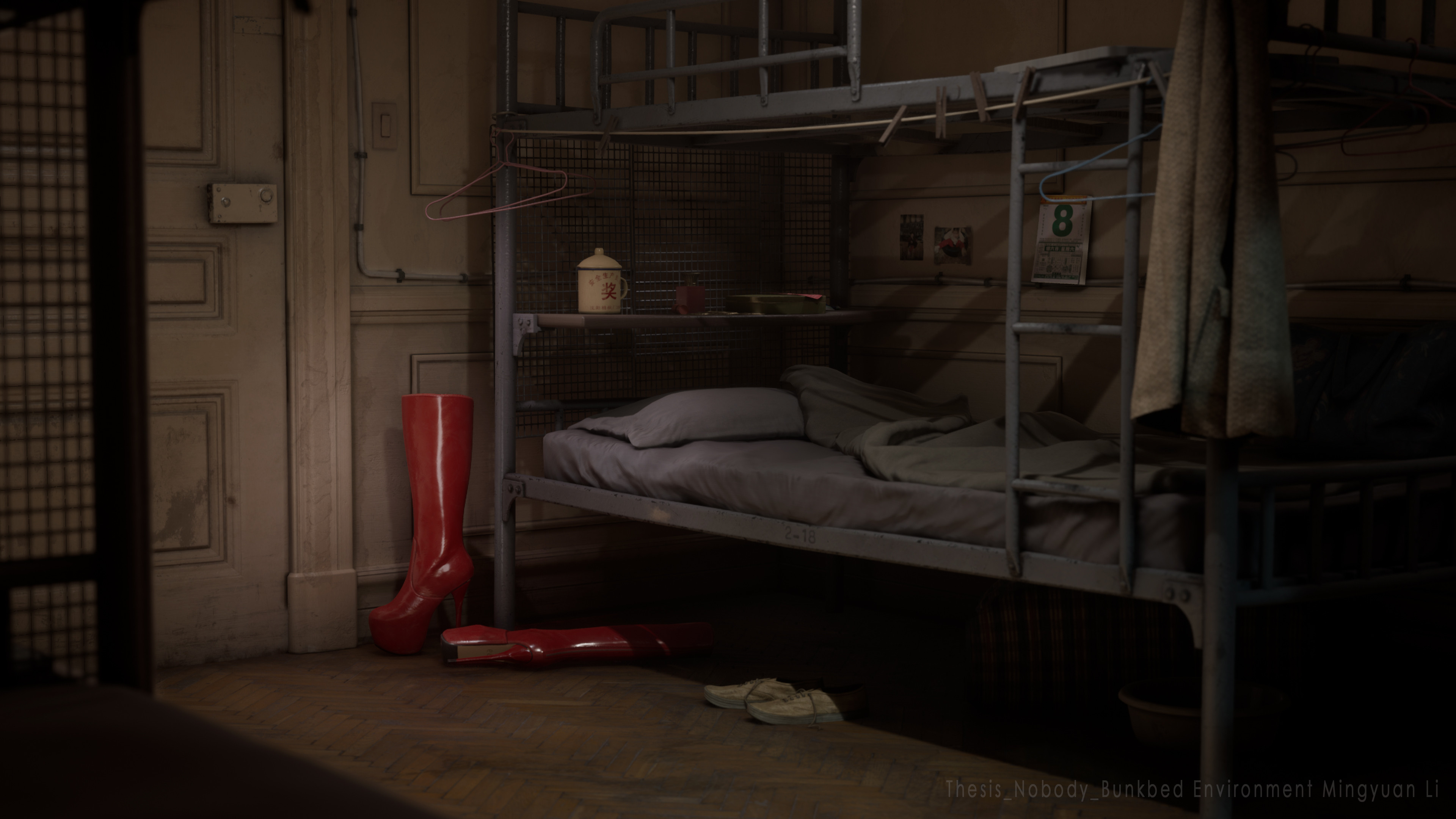 3D Artist Mingyuan Li - Bedroom of a sex worker