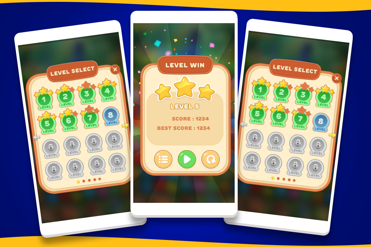 2D Mobile UI - Casual Game I GUI Kit