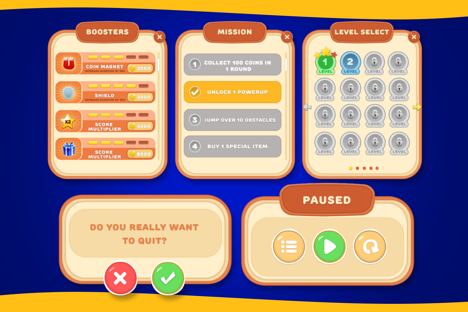 2D Mobile UI - Casual Game I GUI Kit