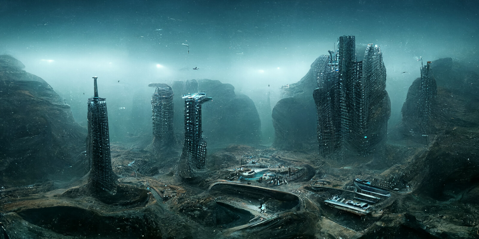 Ocean floor mining facility "Novskorad", 4km from the Dark Reef, was completely abandoned. No trace of the 35 human workers. 