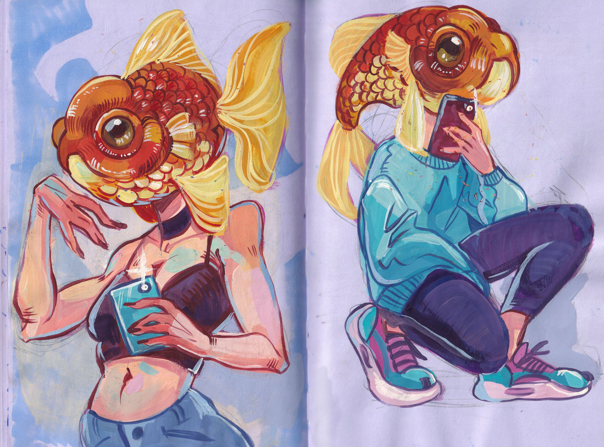 ArtStation sketchbook spreads