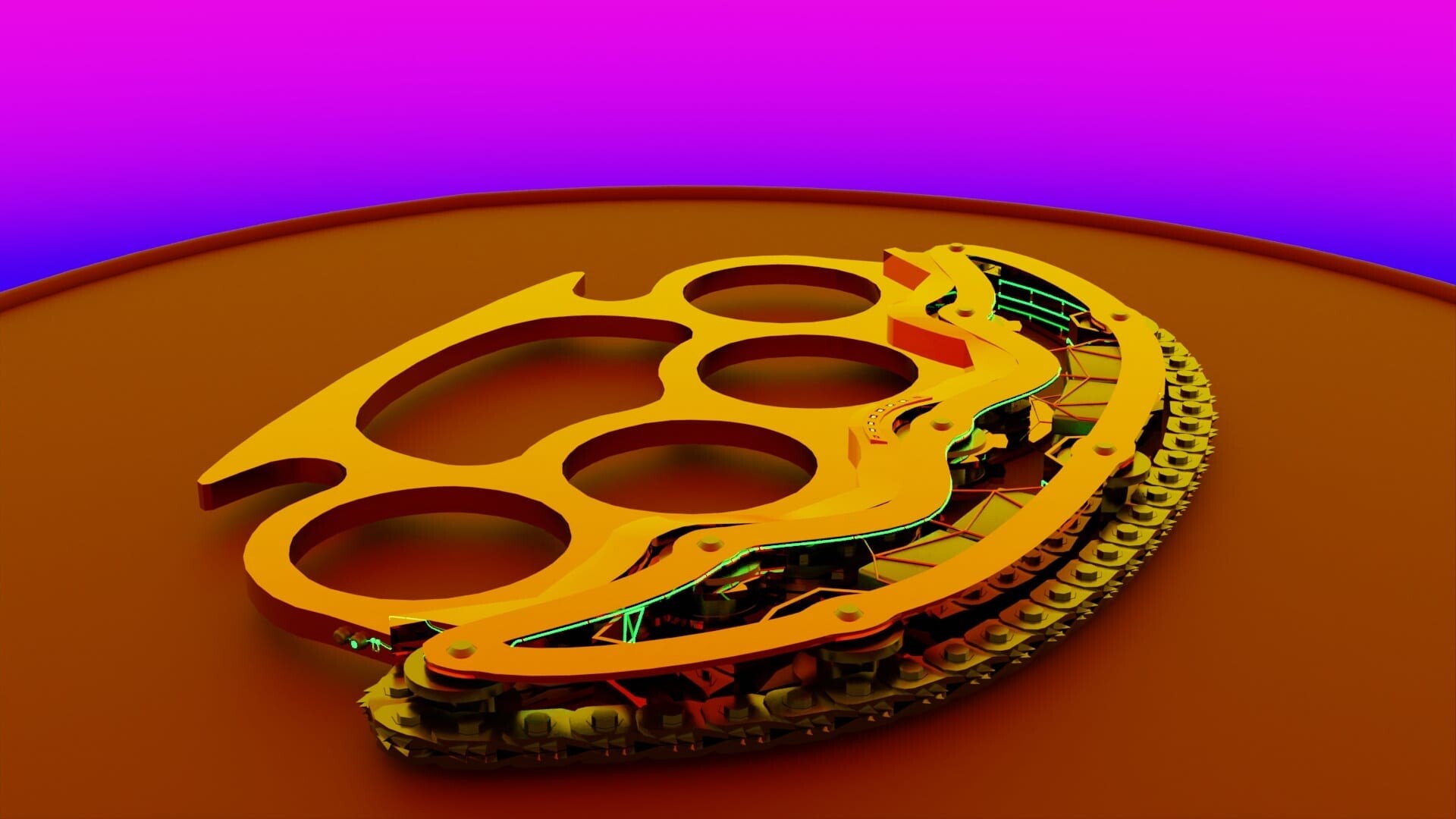 ArtStation brass knuckles chainsaw v2