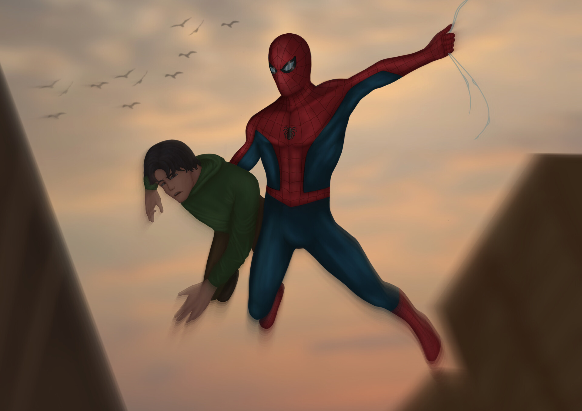 ArtStation - Amazing Fantasy 15 cover remake Spider-Man