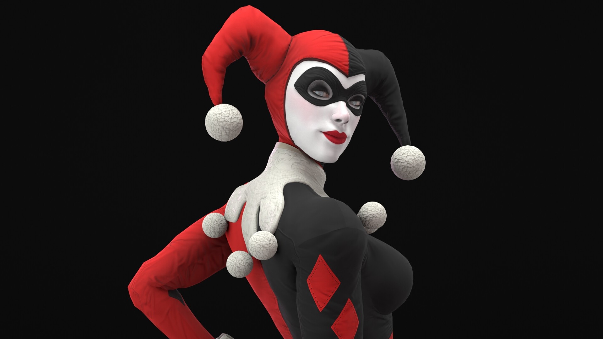 Квин 3д. Харли квинн классика. харли квинн 3д. harley quinn sfm.