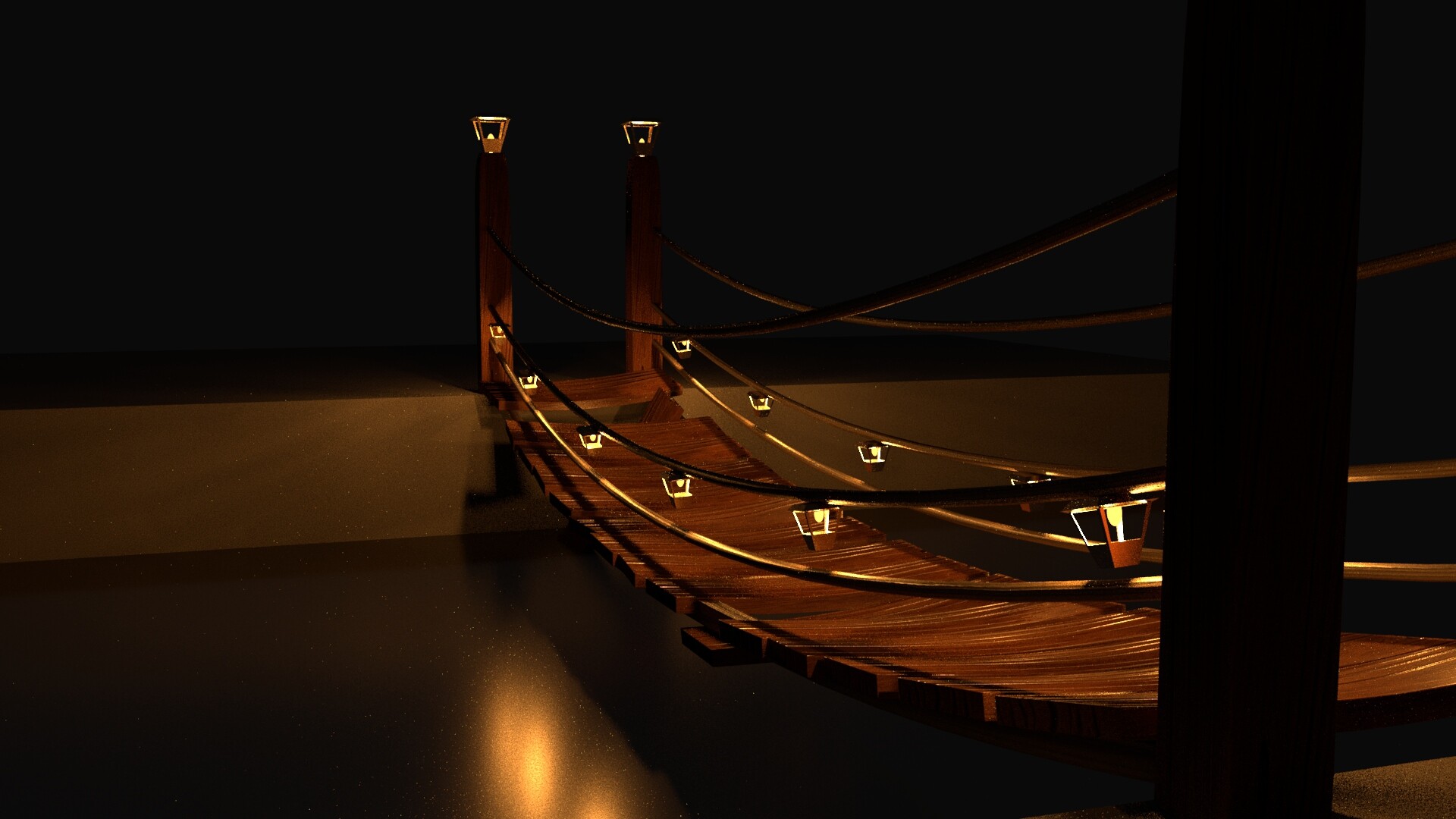 ArtStation - 3D Model of a walkway bridge