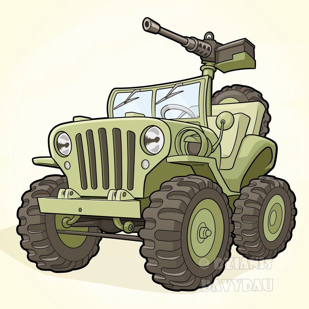 ArtStation - Willys Jeep in cartoon style