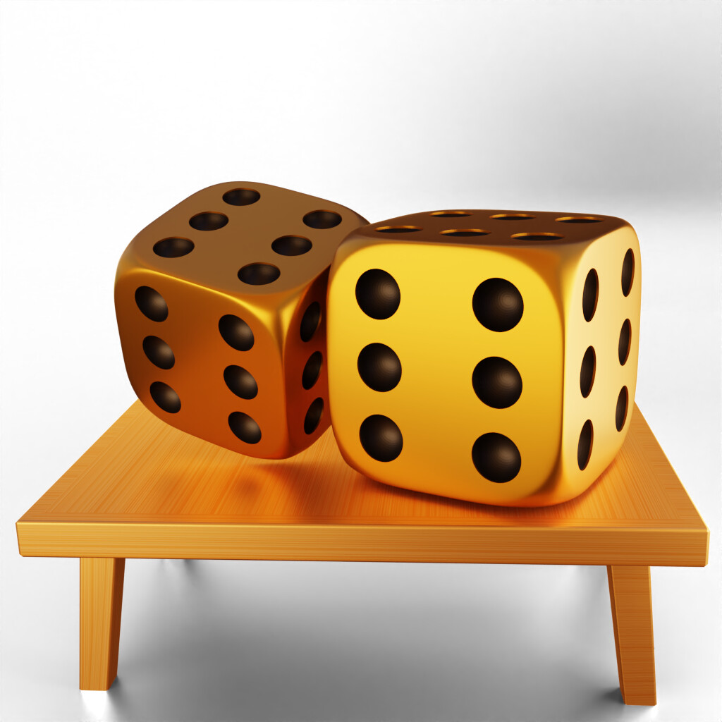 Board Game Pieces and Dices, 3D rendering Stock Photo by ©alexlmx