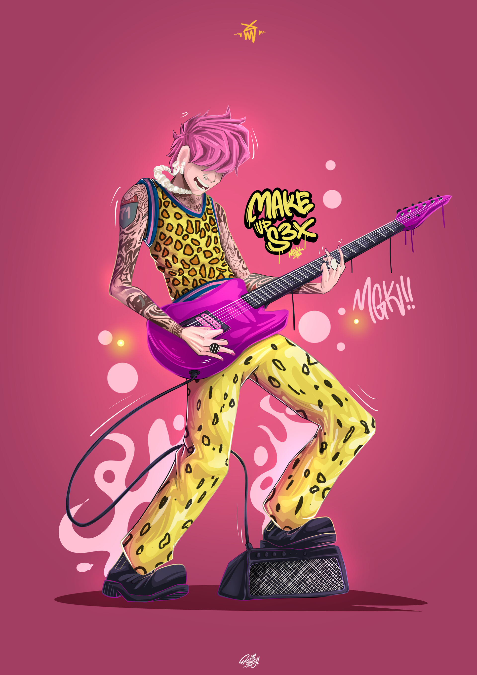Machine Gun Kelly Art Print by Victoria Glaittli - Victoria