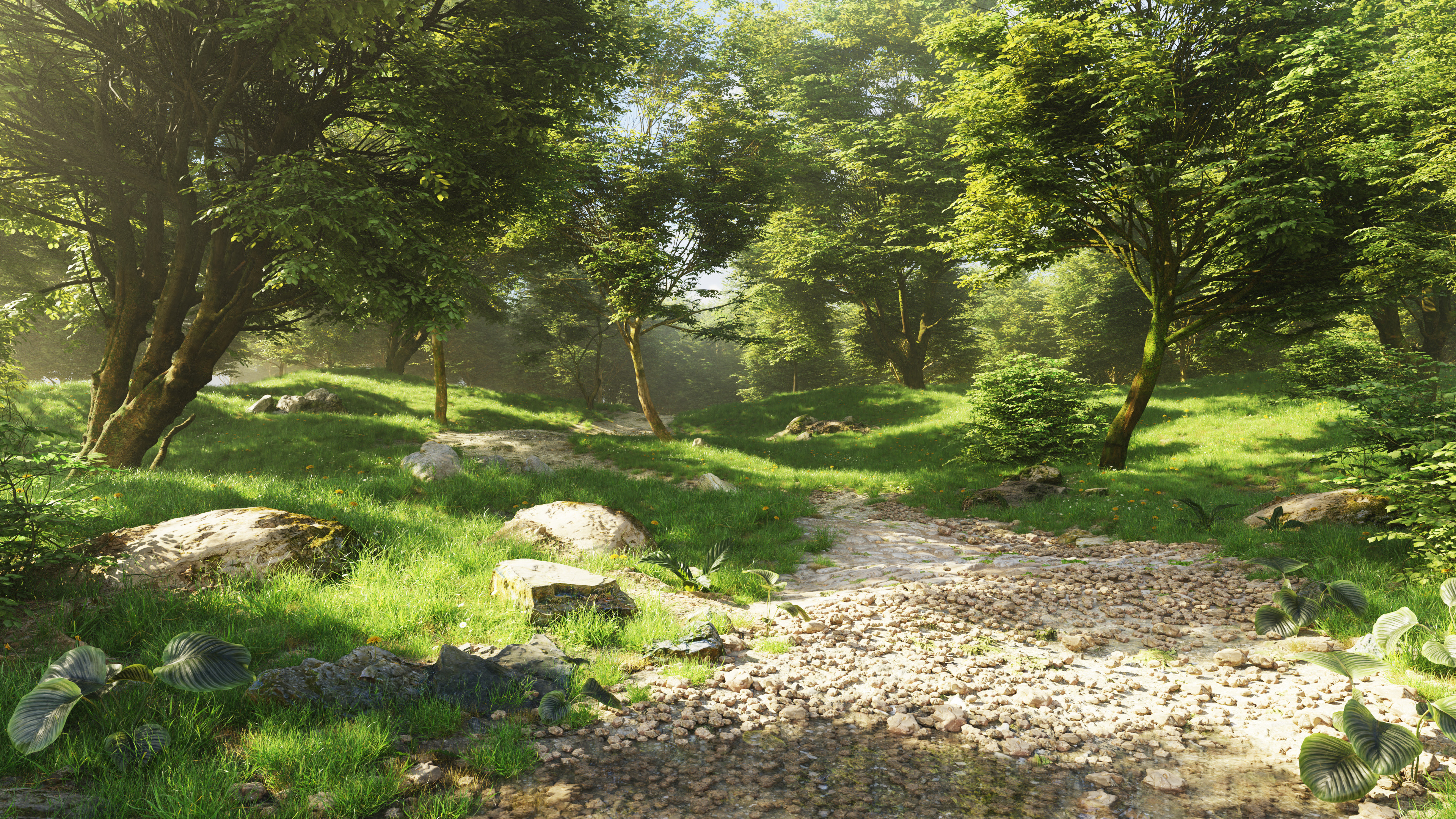 Forest - photoscanned trees 