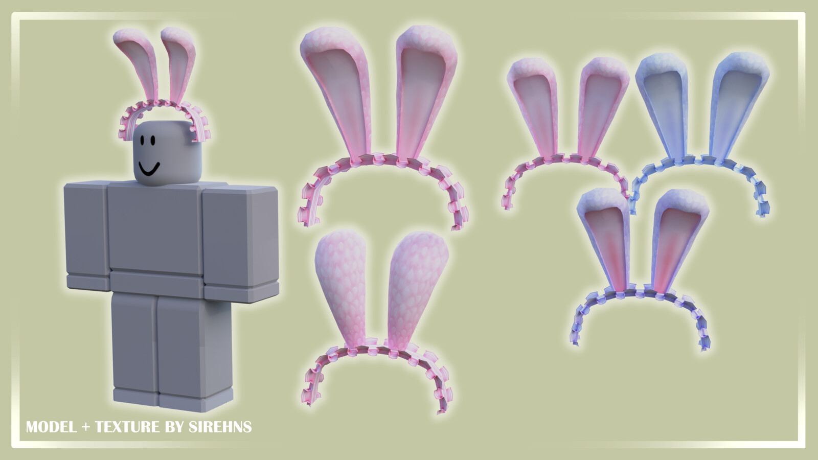 sirehns Ruffled Bunny Headband Roblox UGC Item