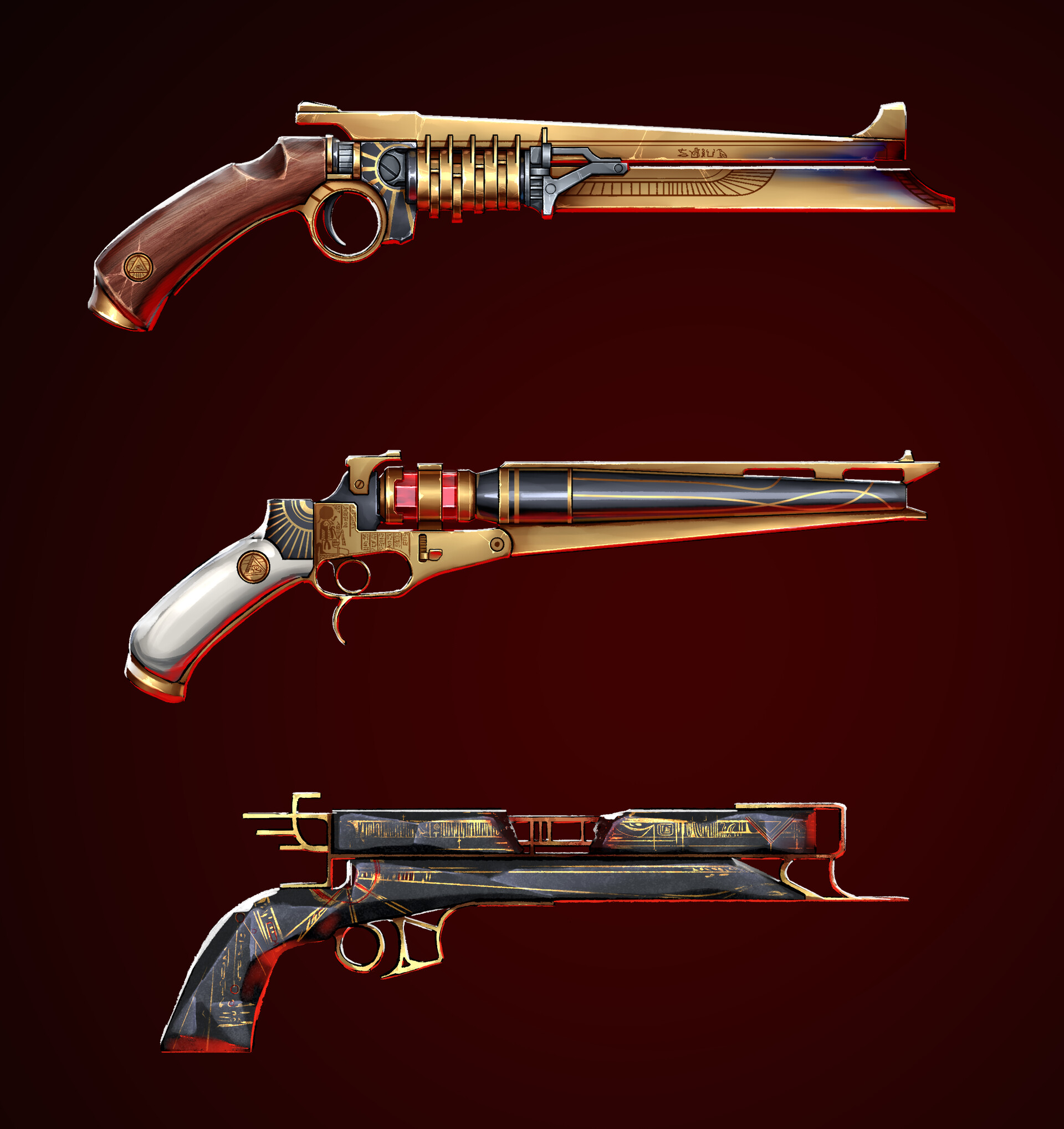 ArtStation Ancient Egyptian pistols