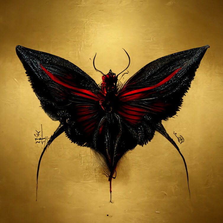 ArtStation Midjourney Into Hell. Lucifer butterflies.