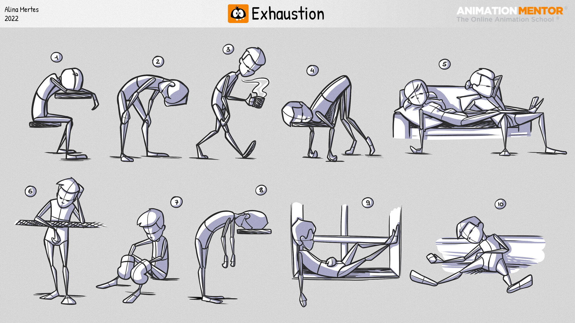 ArtStation Animation Mentor "Exhaustion" Sketch