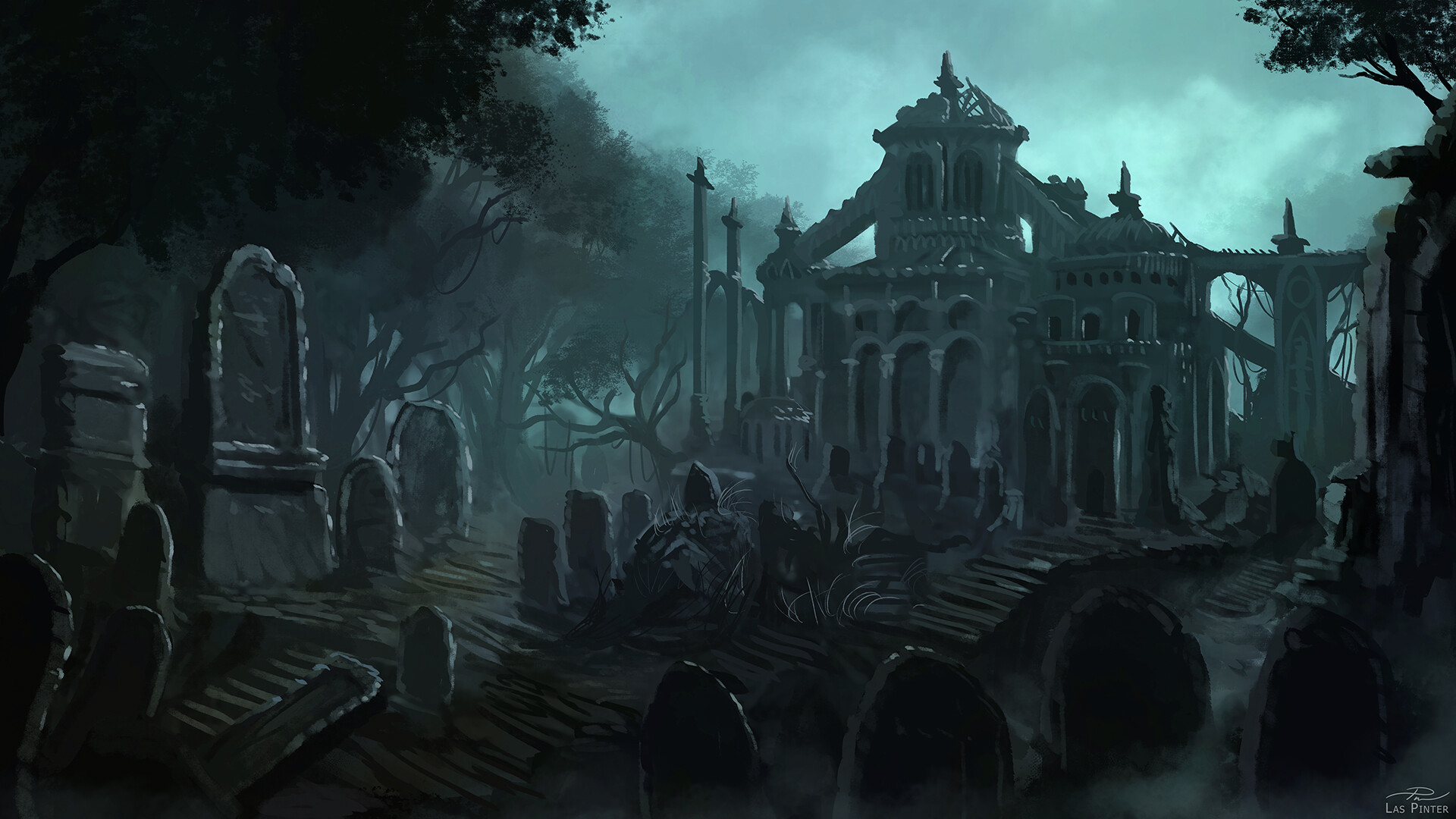 Haunted Cemetery Art