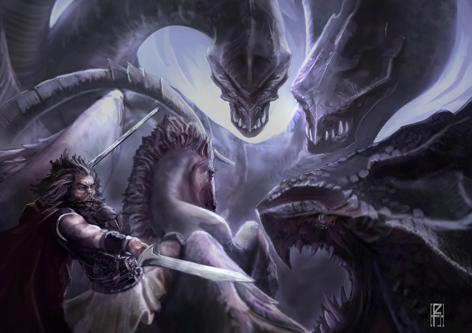 ArtStation Hercules vs Hydra