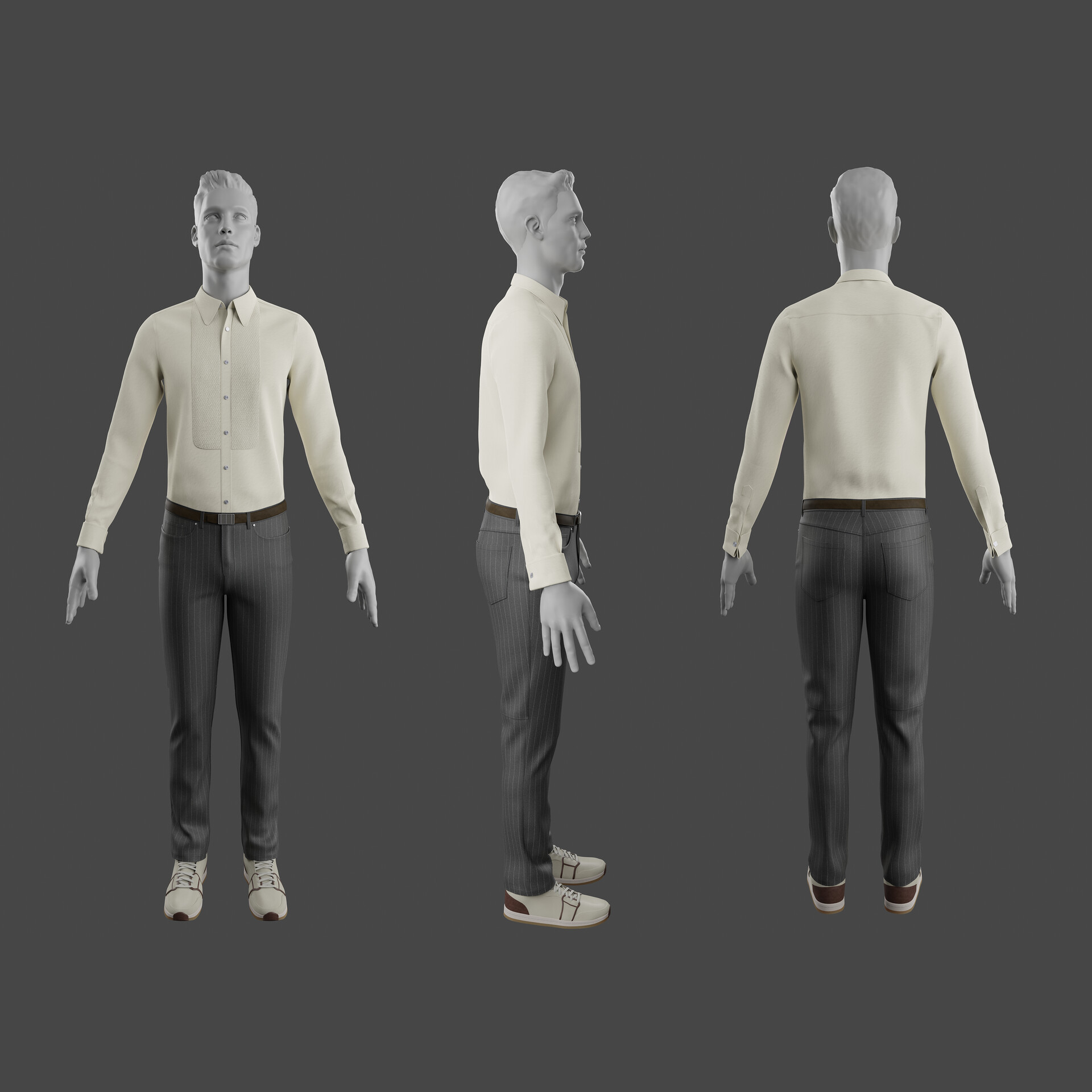 ArtStation - Men's Formal Casual Outfit - Apparel 3D Visualization