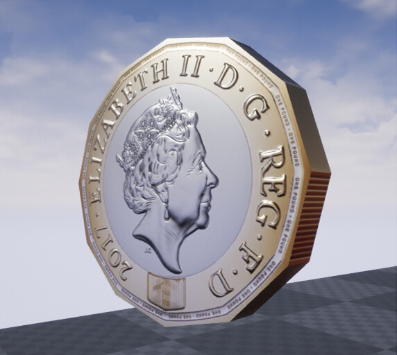 ArtStation - Low-Poly Pound Coin