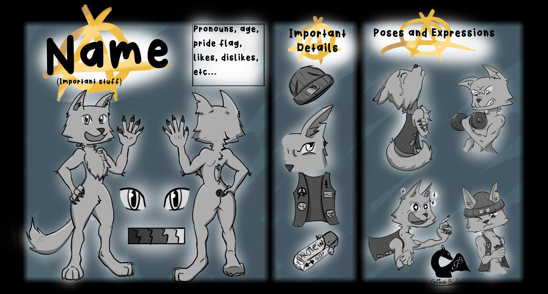 Gustavo Bardoca - Original Characters - Reference Sheet