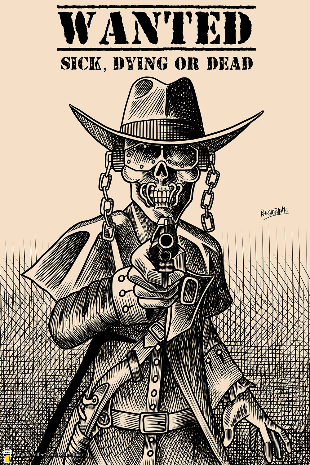 Psykho Phear Wanted Sick, Dying or Dead Megadeth fan art