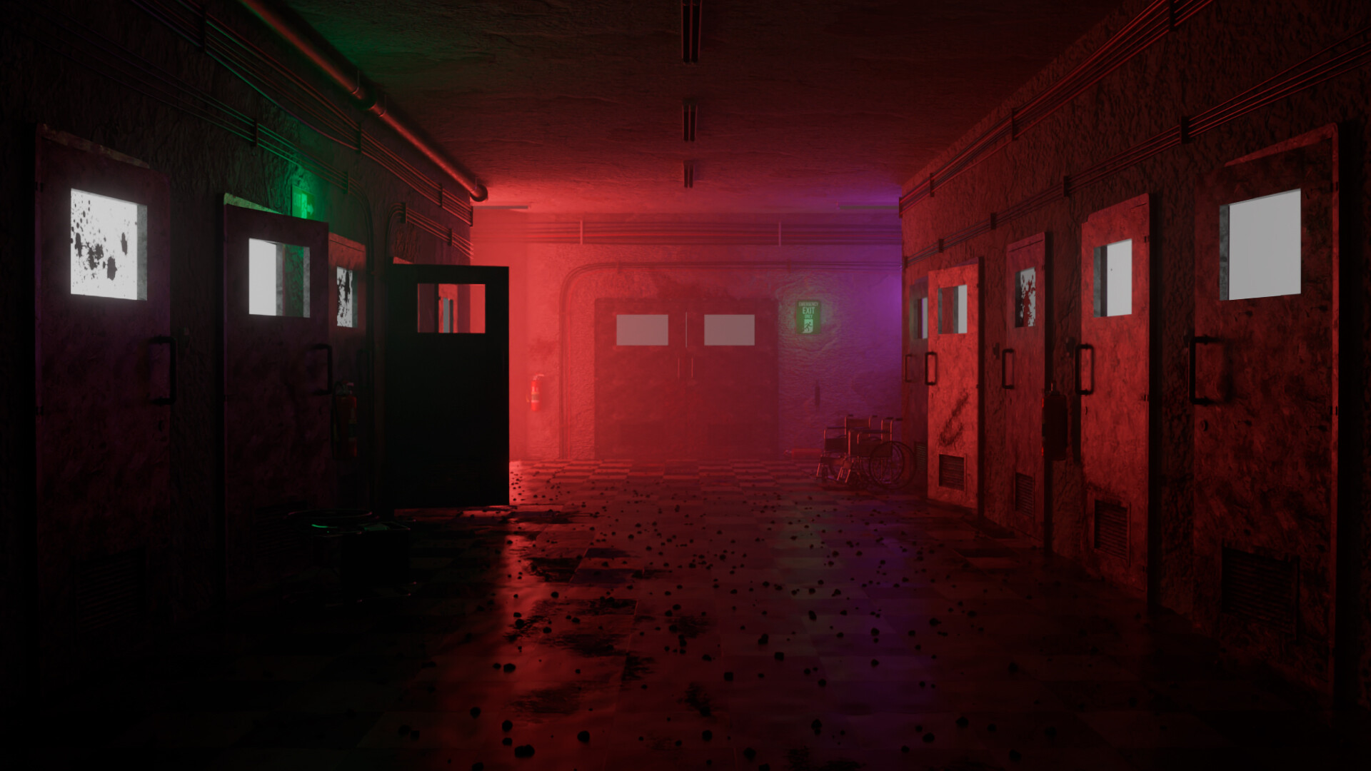 ArtStation Horror hallway scene