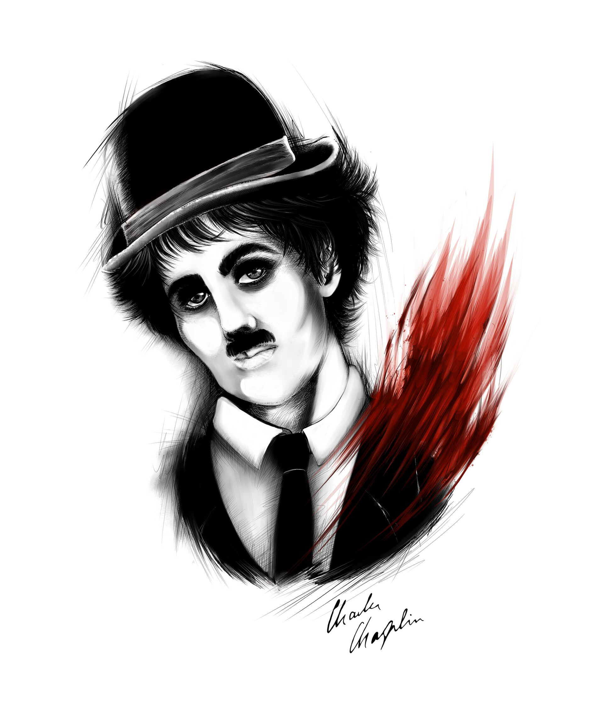 ArtStation - Charlie Chaplin - Portrait