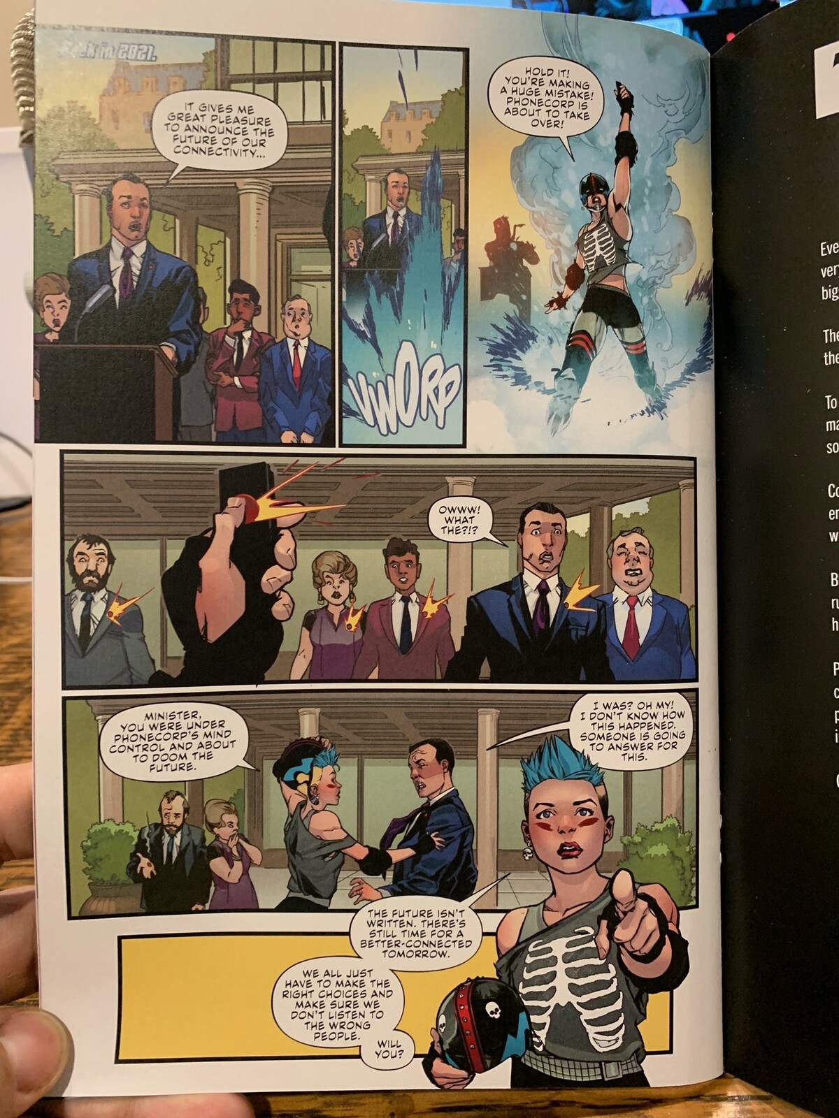 Final printed issue interior. Colors by Paris Alleyne.
