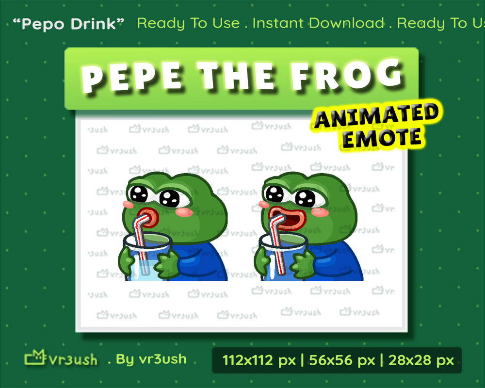 ArtStation - Pepo Drink | Animated Twitch Emote | Emotes