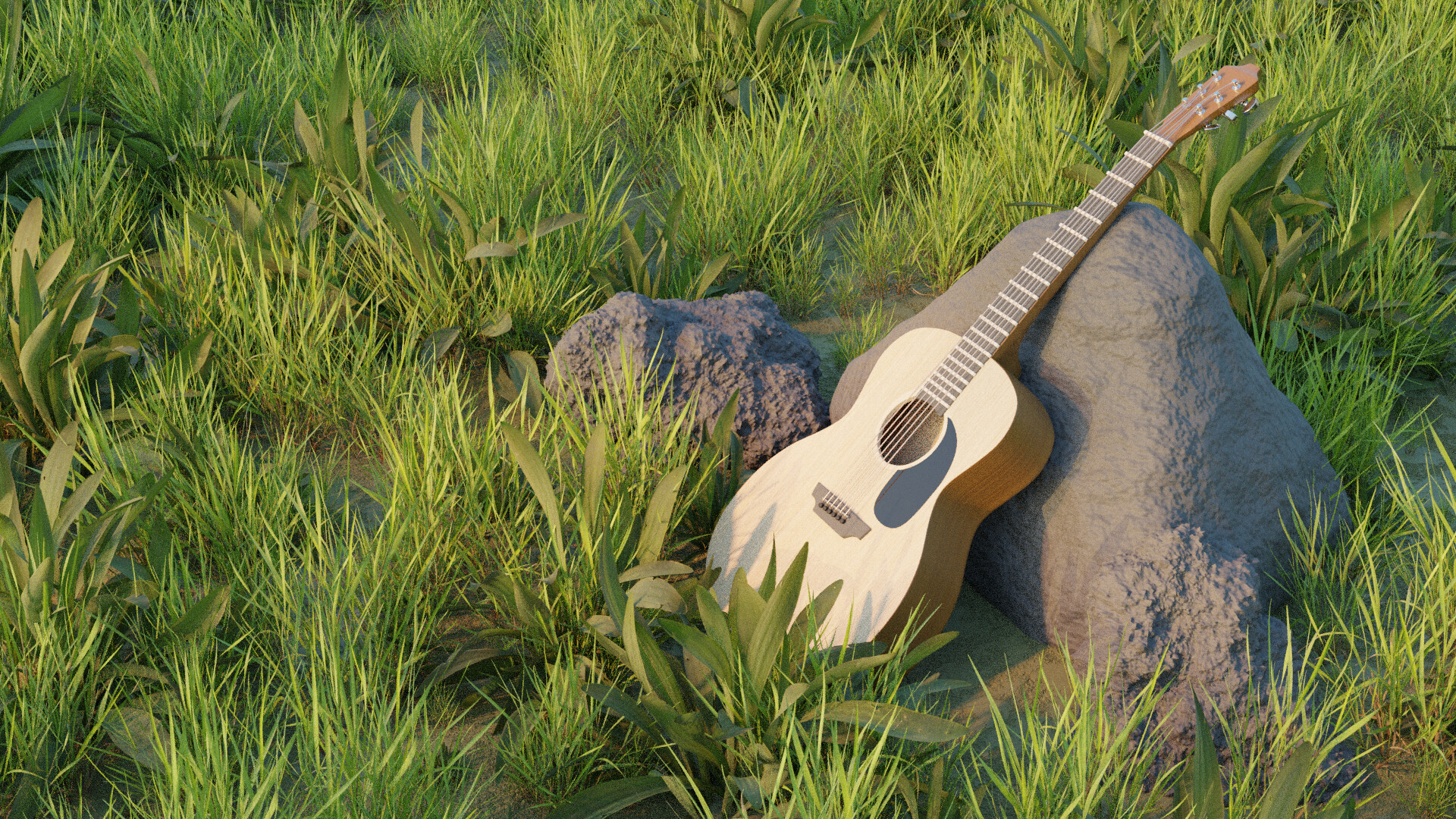ArtStation - Guitar in field