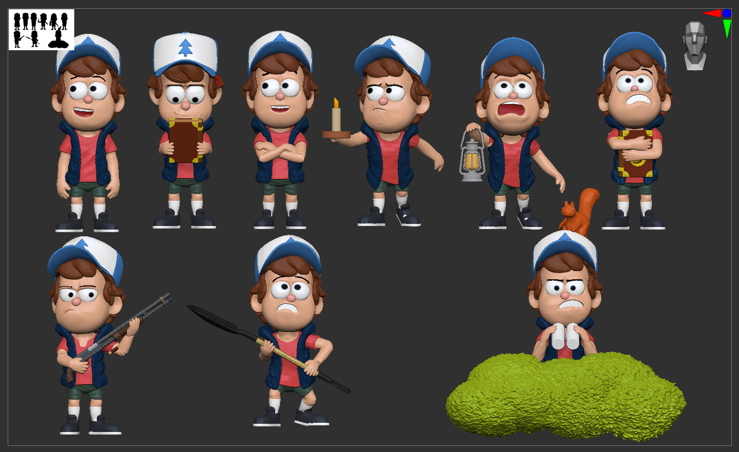 ArtStation Gravity Falls Dipper poses WIP