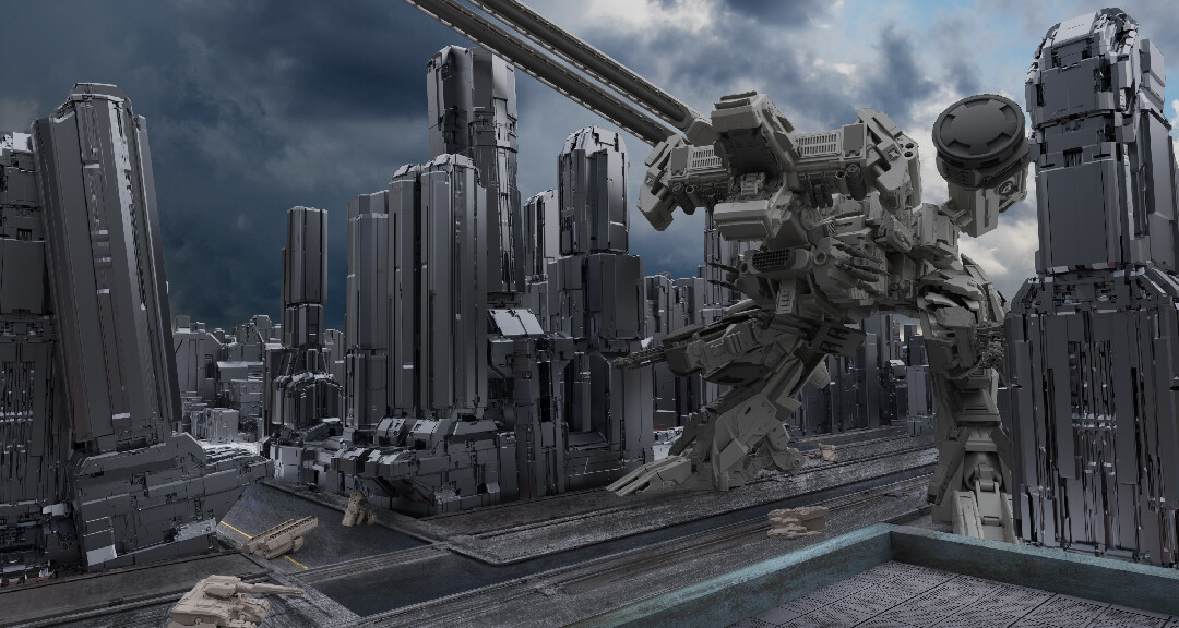 Artstation A Metal Gear Rex Storming A Sci Fi City