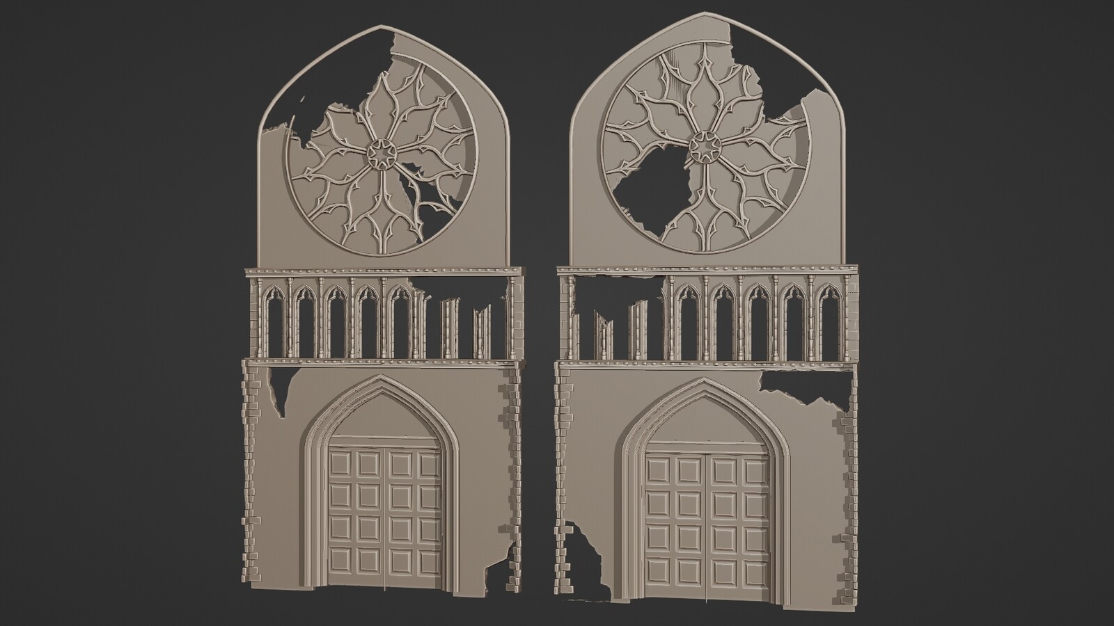Rose window wall variations, blender screengrab