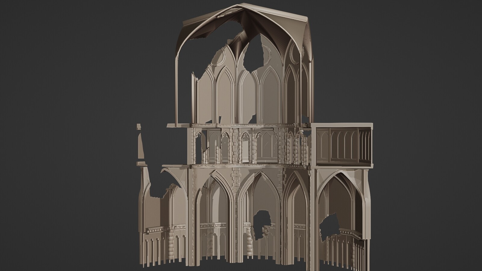 Damaged Chapel dome, blender screengrab