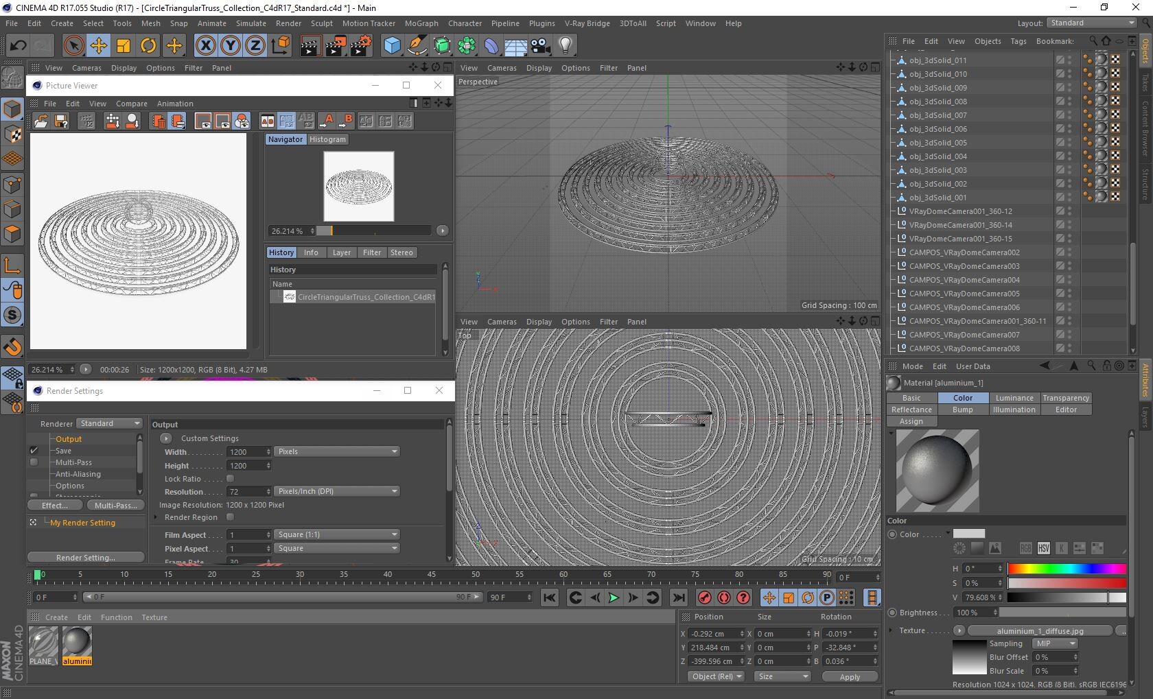 Module object. 3d Max 2014 Modular. Light Truss Triangle.