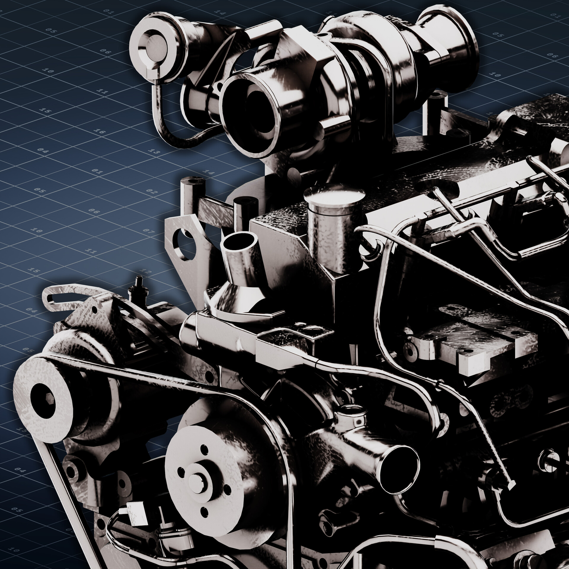 ArtStation Hard Surface Engine design for Automotive Purposes and Kitbash